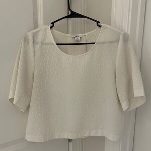 Bar III White Textured Blouse